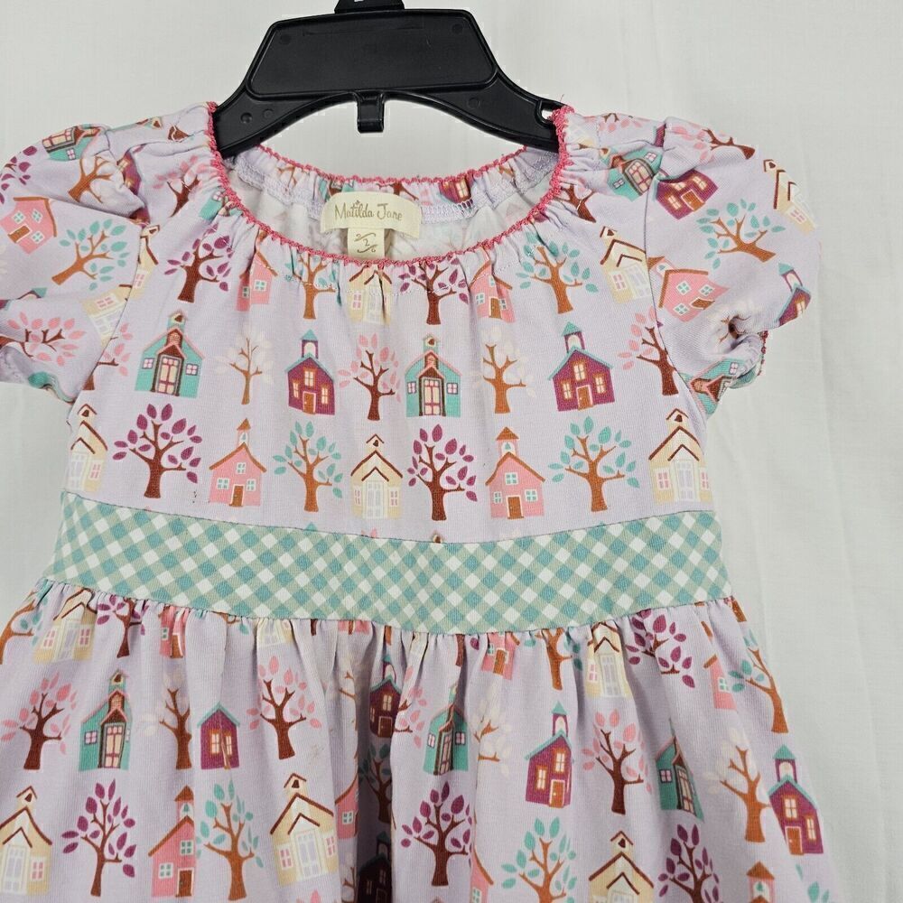Matilda Jane Girl's Size 2 School House As You Wish Purple Green Peasant Top - Picture 4 of 7